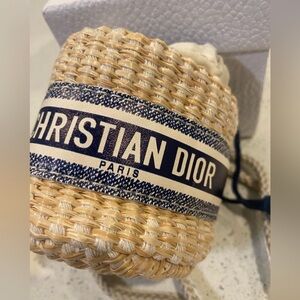 Dior beauty gift straw mini bag